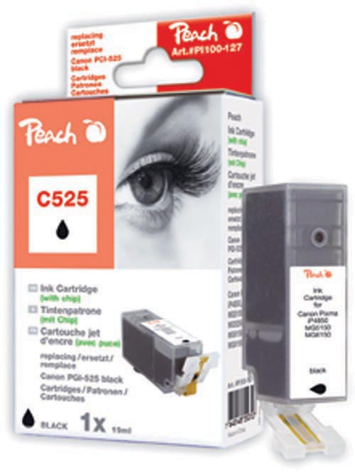 PEACH Canon C525, black XL,s čipem,PGI-525bk, iP4850