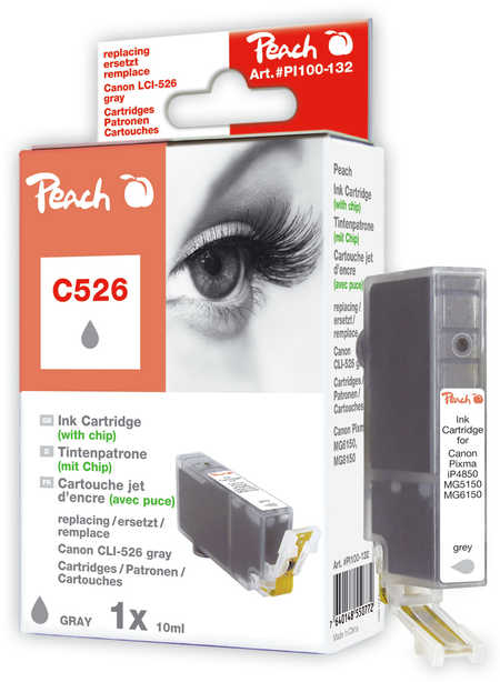 PEACH Canon C526, grey XL,s čipem,CLI-526gy, iP4850