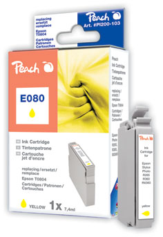PEACH Epson Stylus Photo E080, R360, yellow, T0804
