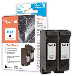PEACH HP H45, HP 45, black, 51645A, TwinPack