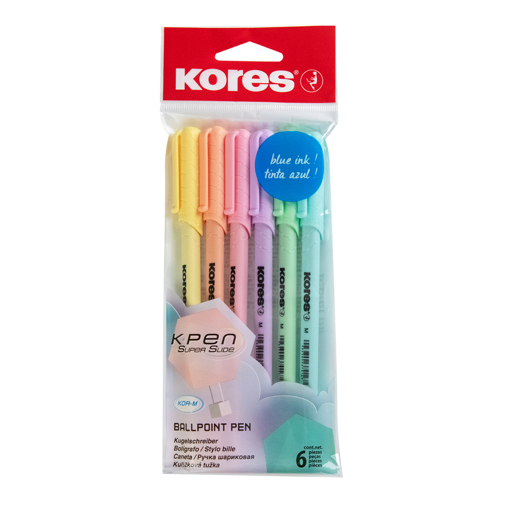 Kuličkové jednorázové pero KORES - mix pastelových barev